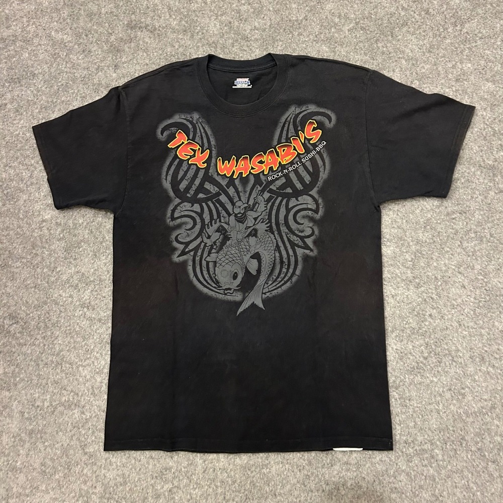 Vintage Y2K Japanese Sushi Dragon‎ T Shirt Adult Large